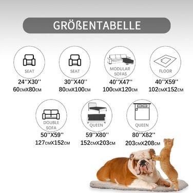 Водонепроникний килимок для собак 80x100 см, Outdoor, миється, для великих собак, м'який, двосторонній, захист дивану, сірий+бежевий, темно-сірий + бежевий