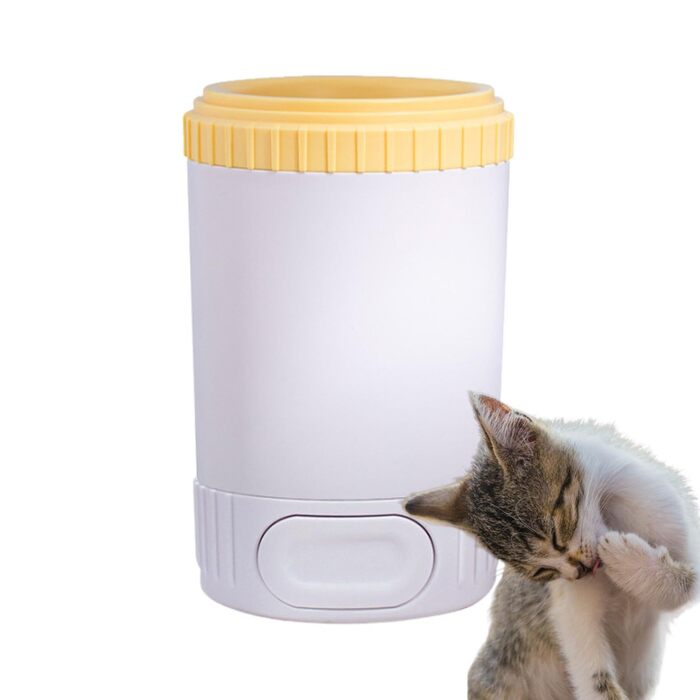 Миска для миття лап собаки, силіконовий скребок для лап домашніх тварин - очищувач лап для собак, великих та малих, жовтого кольору