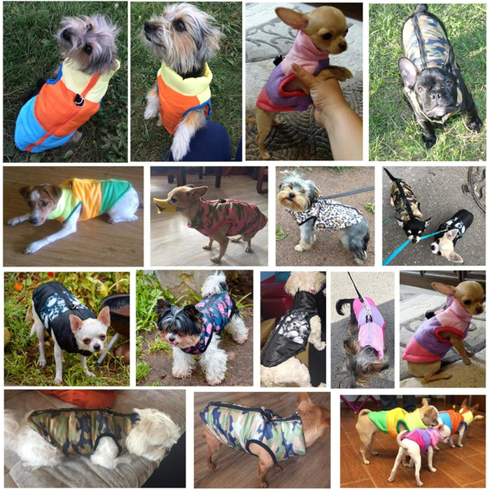 Теплий одяг для собак: зимовий теплий одяг для маленьких собак, куртка, жилетка з підкладкою, костюм для цуценят, одяг для Yorkie, Chihuahua - леопардовий принт, розмір L