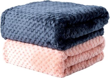 SLSON 2 шт. ковдри для собак та котів, м'які двосторонні ковдри для домашніх тварин, підійдуть для диванів, стільців, авто, подорожей. Теплі, машинне прання, 70x100 см (світло-жовтий та чорно-сірий)