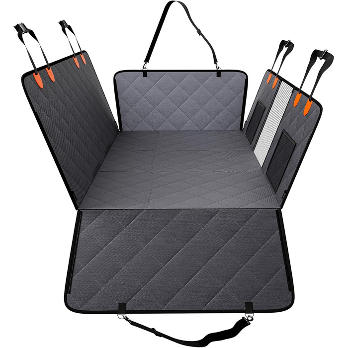 Захисна ковдра для собак VEVOR на заднє сидіння авто, 137x61 см, до 180 кг, з жорсткою основою, сітчастим вікном та кишенею для зберігання