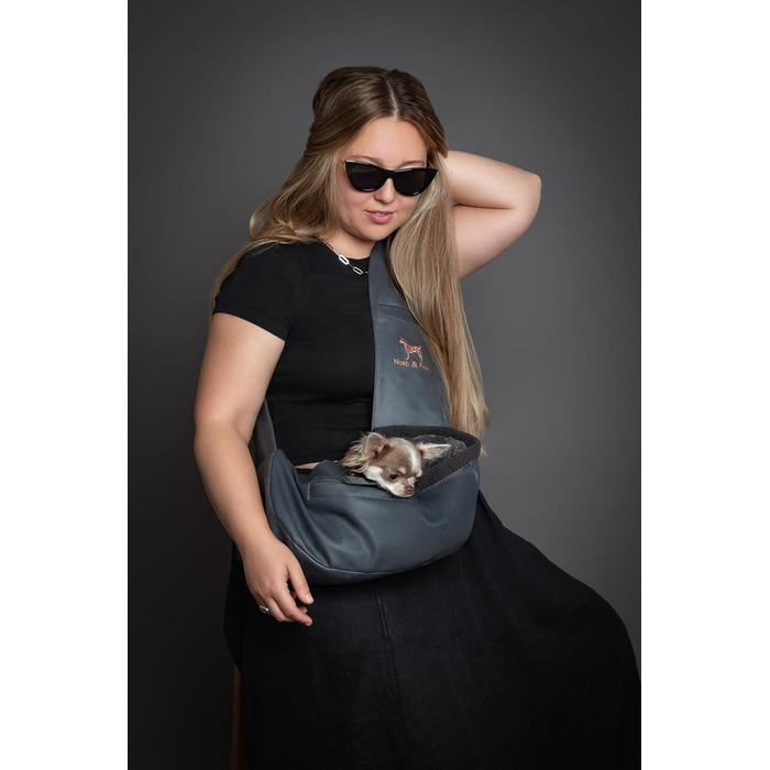 Трансформер для собак Noah & Paw до 5 кг, сумка-переноска з регульованим ремінцем, м'яким хутром, 3 системи безпеки, преміум денім