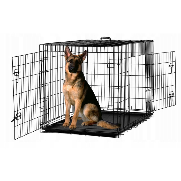 Клітка зі сталі з порошковим покриттям Ender для великих порід собак, 76 x 120 x 82 см