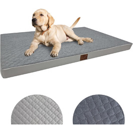 Ортопедичне собаче ліжко Odolplusz для великих собак | М'яке ліжко-матрац для собак середніх та великих порід | Знімний, пральний чохол (Сірий, 120x80x7 см)