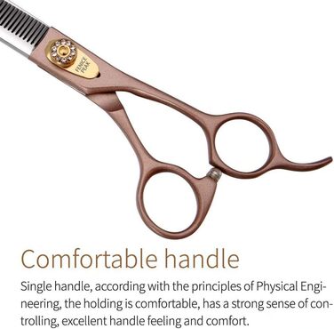 Професійна ножиця для вирівнювання шерсті собак та котів Fenice Peak, 1.2 см, з нержавіючої сталі 440C, 50/56 зубців, 7.5 дюймів