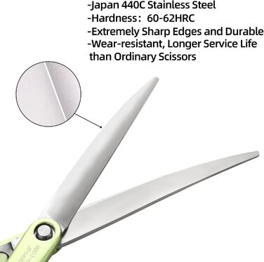 Професійна вигнута фен-ножиці для собак 16,5 см, 440C, нержавіюча сталь, з легким алюмінієвим руків'ям