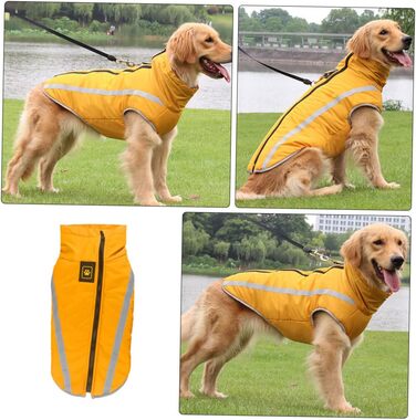 Легкий та міцний теплий зимовий накид для собак BESTonZON з світловідбиваючими смугами. Підходить для великих собак, захищає від негоди. Ідеальний для прогулянок.