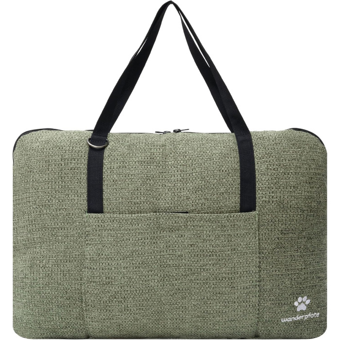 Ортопедичне собаче ліжко для подорожей з практичною сумкою – сертифікована якість OekoTex та GSR (M, Зелений)