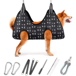 Гамак для собак ATESON для догляду за кігтями, набір для грумінгу: гамак, накидка, пилка для кігтів, гребінець