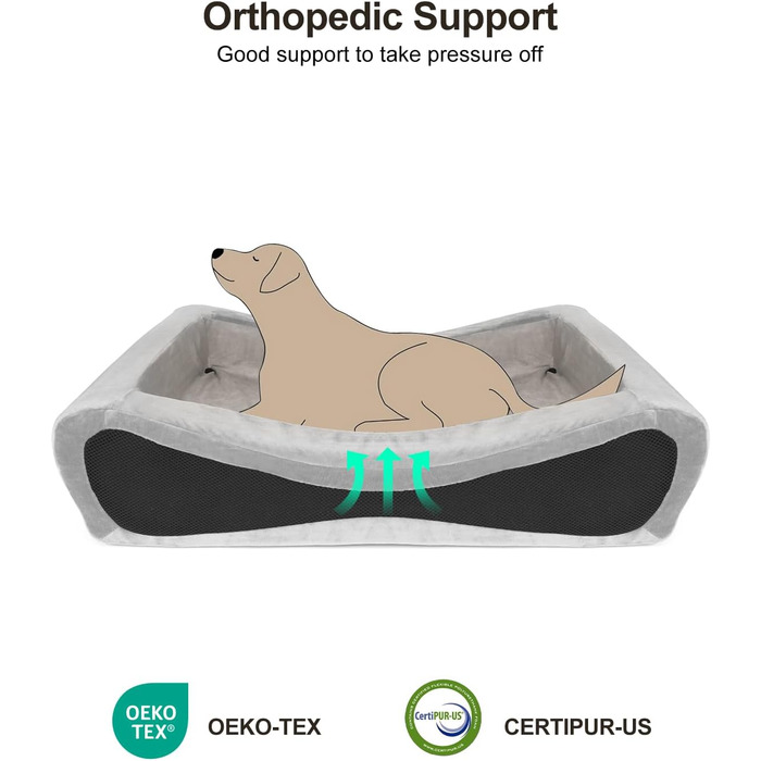 Ортопедичне ліжко для собак та котів NPET з піною Memory Foam, розмір M