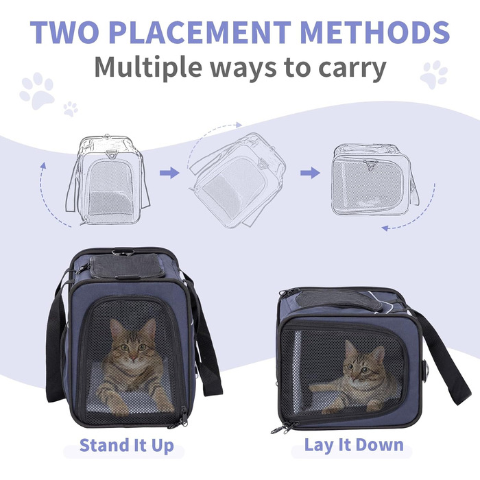 Транспортна сумка Petsfit для котів та собак | Авіапереліт, автомобіль, поїзд | Маленька, синьо-блакитна