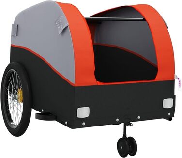 Причіп для собак, велосипедний причіп, причіп для бігу: чорний та помаранчевий, 45 кг, сталь, легка збірка, універсальний