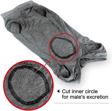 Захисний костюм для собак після кастрації Heywean, сірий, M - костюм для відновлення після операції
