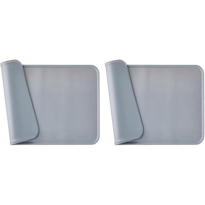 Підкладка силіконова для годівлі домашніх тварин Amazon Basics, 47 x 29 см (2 шт.), сіра