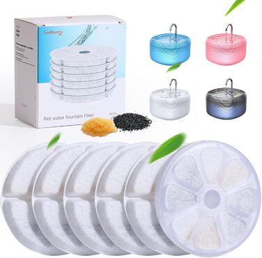 Фонтанчик для котів FEELNEEDY 3.2L, тихий, 2 режими потоку, чорний, з адаптером та 3 фільтрами (E-6)