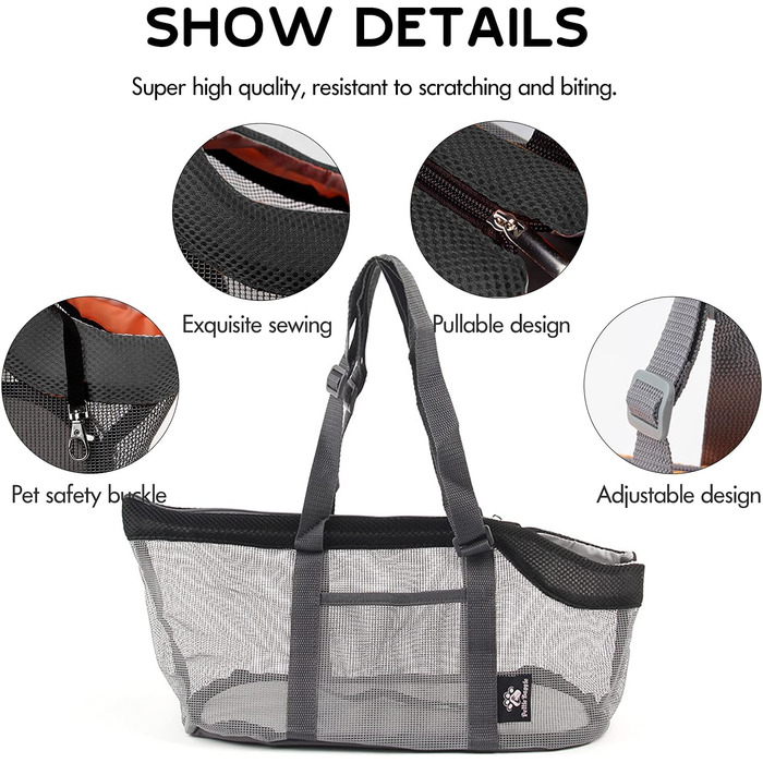 Транспортна сумка для собак та котів PETCUTE, чорна, до 4 кг