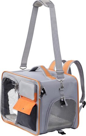 Транспортна переноска для котів Navaris - безпечна та зручна переноска для кота з вікном та 3-стороннім відкриванням, з плечовим ременем та надійними застібками