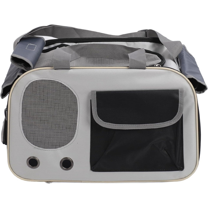 Транспортна переноска для котів та собак LUCKDANO, складана, з регульованим ременем, міцна, стильна (BLACK)