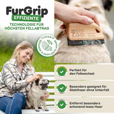 Щітка для собак DR Zoo Wobbi - для видалення шерсті під час линьки - видаляє шерсть у коротко-, гладко- та довгошерстих собак - щадна щітка для собак