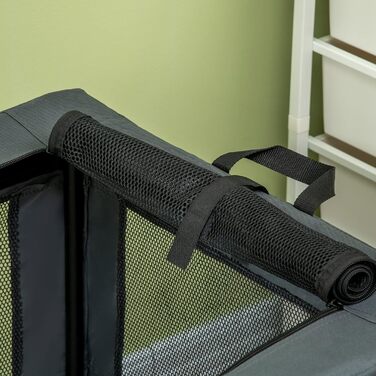 Транспортна сумка для тварин PawHut, складна, сіра та чорна, 90 x 63 x 63 см