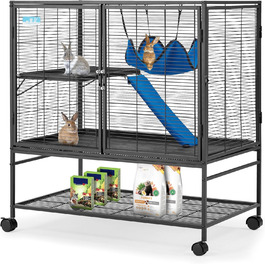 Клітка для хорягів та дрібних тварин Habutway, 2-ярусна, металева, 91x58x99 см