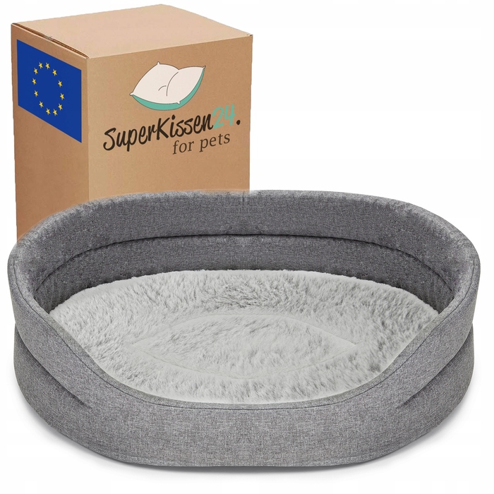 Лежак для собак та котів Poduszki24, водонепроникний, з хутряним покриттям, модель STANDARD M LEN