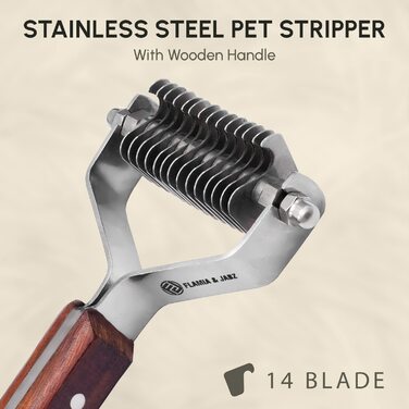 Гребінець для догляду за підшерстям собак, котів та домашніх тварин FLAMIA & JABZ (14 лез)