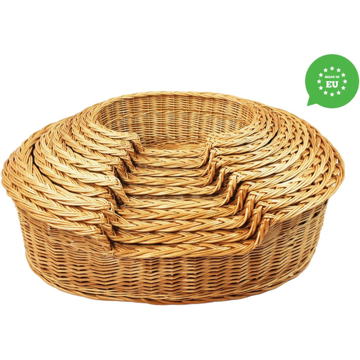 Кілимок для собак та котів з плетіння лози, 43x28x10/14 см, з подушкою Ecri