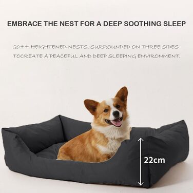 Водонепроникне лежанка для собак M&Catree, прямокутна, м'яка, сірого кольору, розмір 60x80x24 см