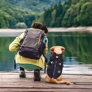 Зимовий теплий одяг для собак: тепла флісова куртка, вадостійка, утеплена, для цуценят та собак різних розмірів (Чорний, S)