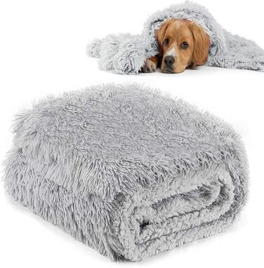 М'яка ковдра для собак та котів, флісова, велика (XL: 100 x 120 см), сіра