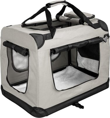 Складана переносна сумка-бокс для собак та котів Petigi (кремовий, M, 60x42x45 см)