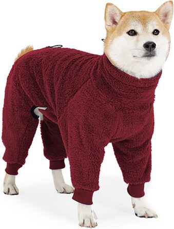 Теплий зимовий комбінезон для собак з флісу (червоний, M)