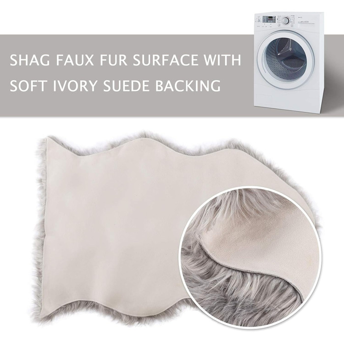 Килимок для домашніх тварин Asrug: м'який, плюшевий, комфортний, 61 x 91 см, сірий