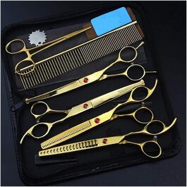 Професійна ножиця для собак, вигнута ножиця для грумінгу, ножиці для шерсті з чохлом, для собак та котів, для стрижки довгої шерсті