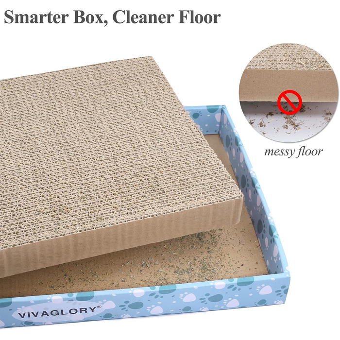 Кігтеточка для котів VIVAGLORY з картону, 3 шт. в упаковці, XL (44 x 28,5 см), з котячою м'ятою