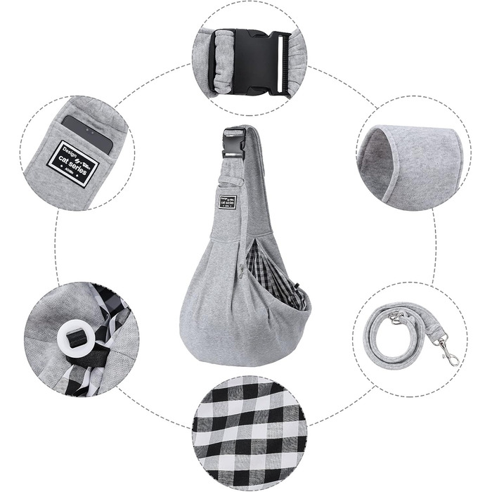 Транспортна сумка для собак та котів з плечовим ременем, для маленьких собак та котів, для подорожей на відкритому повітрі (блакитна, сіра)