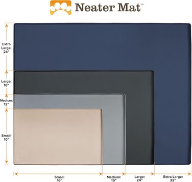 Силіконова підкладка для мисок собак і котів Neater Pet Brands, водонепроникна, захист підлоги, 81,3×61 см, чорна