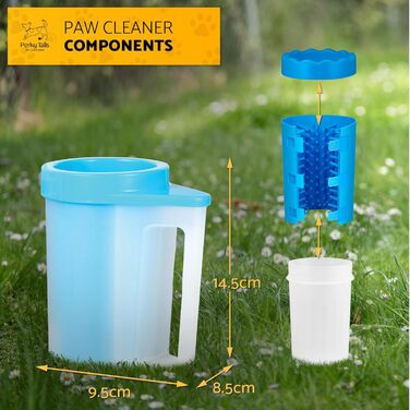 Очисник лап для собак PeppyPup, маленький з ручкою – мийка лап для собак, мікрофібровий рукавичка для сушіння, для собак малих порід (Бігль, Тер'єр)