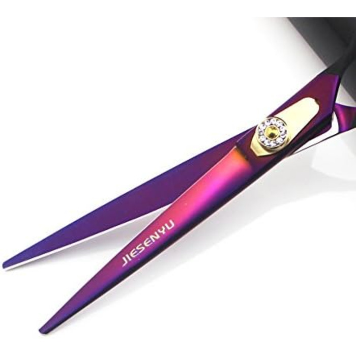 Набір професійних ножиць для грумінгу JIESENYU: 7 дюймів, ножиці для шерсті, вигнуті ножиці, ножиці для фінальної обробки (4 шт.) для собак, фіолетовий