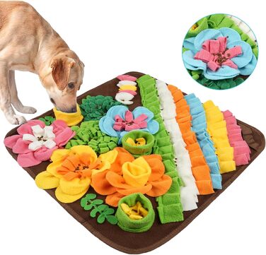 Килимок-нюхалка для собак Schnüffelteppich, інтерактивна іграшка-нюхалка для собак, килимок для дресирування цуценят, 50x50 см, коричневий