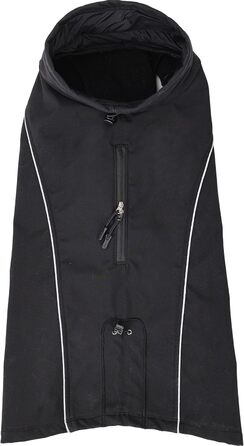 Тепла куртка для собак на холодну погоду, вітрозахисна з коміром, жаростійка, світловідбиваюча жилетка, міцна для активного відпочинку (XS-XXX-Large, Чорний)