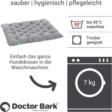 Ортопедичне собаче ліжко Doctor Bark Urban - для великих собак, 90x70 см, сірий колір, Made in Germany