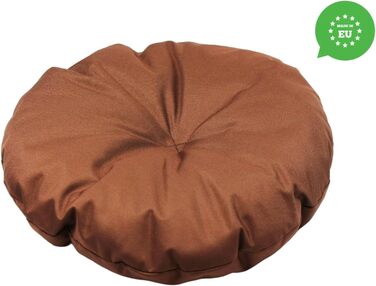 Кругла подушка для собак та котів, ⌀ 60 см, коричнева - ліжко для тварин, килимок, матрац, придатна для перенесення, миється