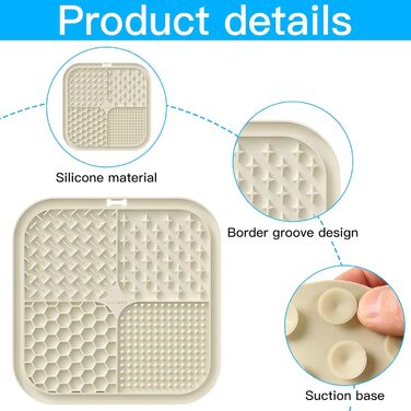 Килимок для собак з присосками, 2 шт. (бежевий + сірий) - для грумінгу, тренувань та купання