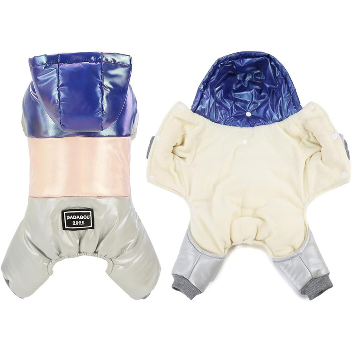 Тепла куртка для собак Izefia Winddichte, для холодної погоди, 4 ноги, теплий зимовий комбінезон для маленьких собак та котів (S, Синій)