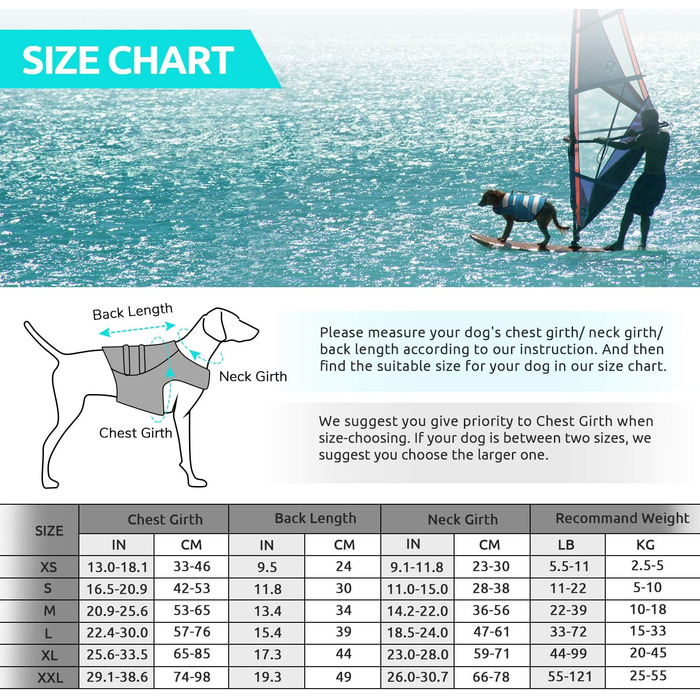 Жилет рятувальний для собак, блакитний XXL, регульований, для малих, середніх та великих собак