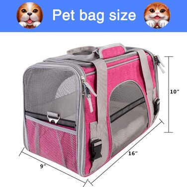 Складана переноска для собак та котів PJDDP з м'якою підстилкою (рожевий)