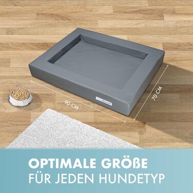 Ліжко для собак з віскоеластичним матрацом - зручне собаче ліжечко - якісне собаче ліжко - для суглобів - міцна собача лежанка - розмір L 110 x 90 см (M: 90 x 70 см, тауп)