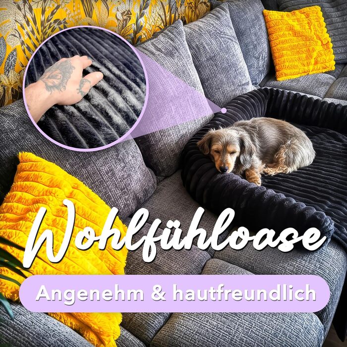 Захисний коврик для собак на диван, розмір M (102x85x12 см), антрацитовий колір. Зручний, водонепроникний, знімний чохол. Підходить для собак маленьких та середніх порід.